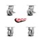 Service Caster 4 Inch V Groove Semi Steel Caster Set with Roller Bearings 2 Brakes 2 Rigid SCC SCC-30CS420-VGR-TLB-2-R420-2 - alternate 4